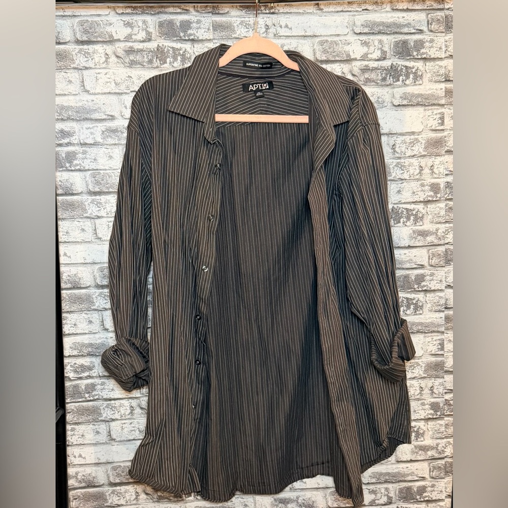 Apt. 9 Charcoal Pinstripe Shirt
